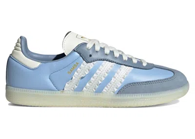 Pre-owned Adidas Originals Samba Ruffle Stripes Pack (women's) Sneakers In Clear Sky/tactile Blue/off White