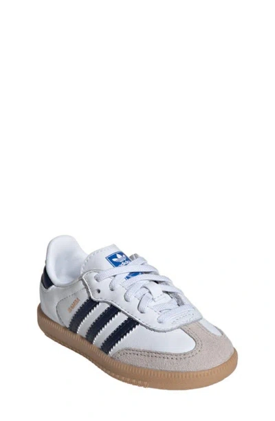 Adidas Originals Kids' Samba Sneaker In White/ Indigo/ Gum