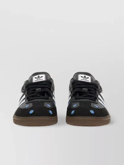 Adidas Originals Samba Sneakers Low-top Floral Embroidery In Black