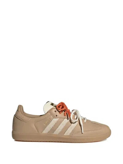 Adidas Originals Adidas Samba-inspired Leather Sneakers For Women In Neutral
