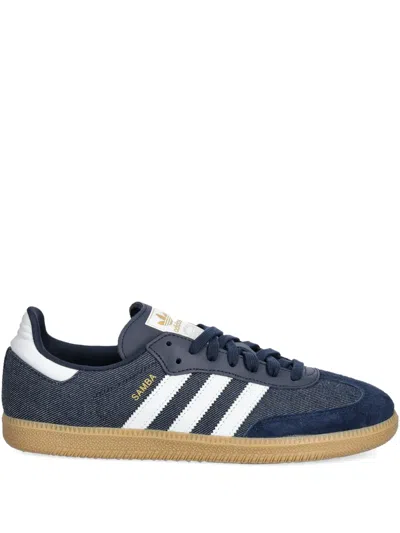 Adidas Originals Samba Three-stripe Sneakers In Blue