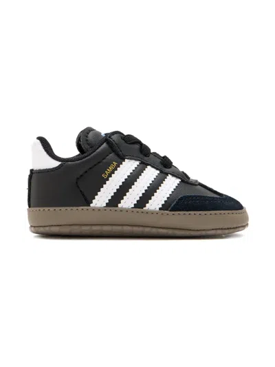 Adidas Originals Babies' Samba Three-stripe Sneakers In Black