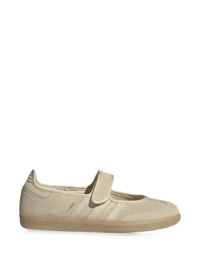 Adidas Originals Samba Touch-strap Ballet Flats In Neutral