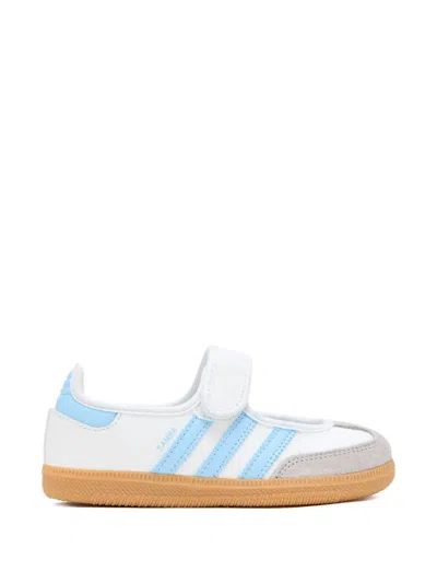 Adidas Originals Babies' Samba Touch-strap Ballet Flats In White