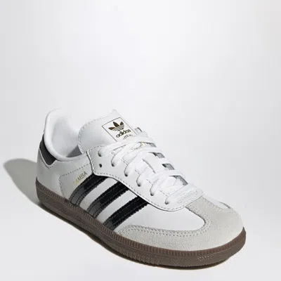 Adidas Originals Samba White/black Sneakers With Elastic Laces In Multi
