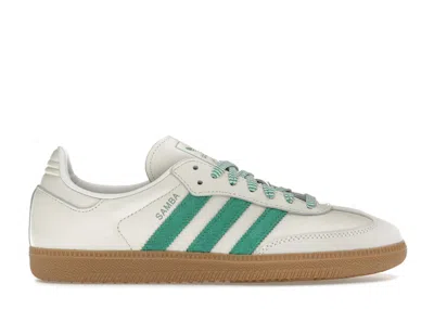 Pre-owned Adidas Originals Samba (women's) Sneakers In Off White/court Green/hazy Green In Multi