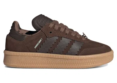 Pre-owned Adidas Originals Samba Xlg Minecraft Spider Sneakers In Dark Brown/trace Brown