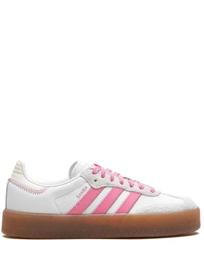 Adidas Originals Sambae Sneakers In White And Pink