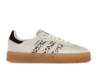 Pre-owned Adidas Originals Sambae Leopard (women's) Sneakers In Off White/cream White/core Black