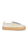 Adidas Originals Sambae Sneaker In White & Powder Yellow
