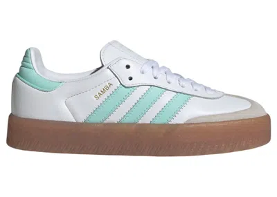 Pre-owned Adidas Originals Sambae Sneakers In Cloud White/clear Mint/gold Metallic In Multi