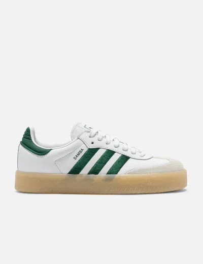 Adidas Originals Womens Sambae Leather Low-top Trainers White Collegiate Green G