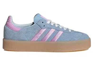Pre-owned Adidas Originals Sambae (women's) Sneakers In Clear Sky Blue/bliss Lilac/gum