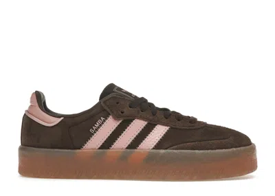Pre-owned Adidas Originals Sambae (women's) Sneakers In Dark Brown/wonder Mauve/gum