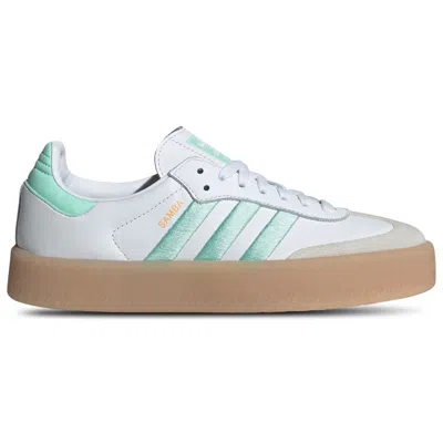 Pre-owned Adidas Originals Sambae (women's) Sneakers In White/clear Mint/hazy Orange In Multi