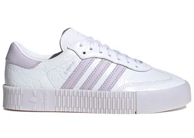 Pre-owned Adidas Originals Sambarose Floral Pattern (women's) Sneakers In Purple Tint/cloud White/core Black