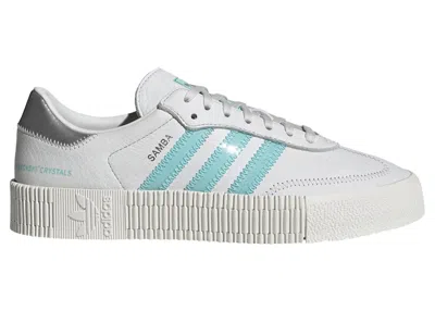Pre-owned Adidas Originals Sambarose Swarovski White (women's) Sneakers In Crystal White/clear Aqua/silver Metallic