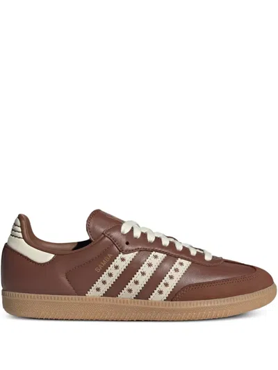 Adidas Originals Sambas Og Embroidered Sneakers In Brown