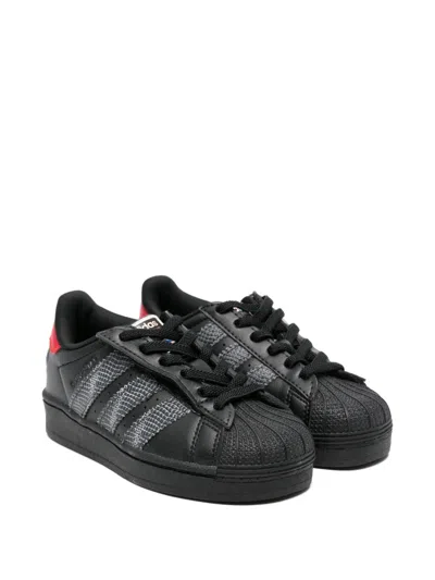 Adidas Originals Babies' Scale Effect Leather Sneakers In Black