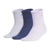 Adidas Originals Scallop Edge Womens Multi-pack 3 Pair Quarter Ankle Socks In Blue