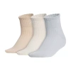 Adidas Originals Scallop Edge Womens Multi-pack 3 Pair Quarter Ankle Socks In Sand