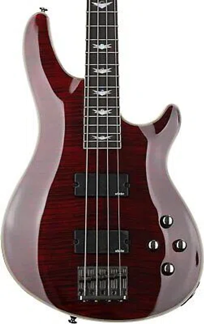 Pre-owned Adidas Originals Schecter Omen Extreme-4 Bass Guitar - Black Cherry In Green