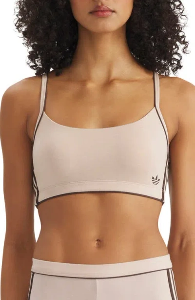 Adidas Originals Scoop Cotton Blend Jersey Bralette In Neutral