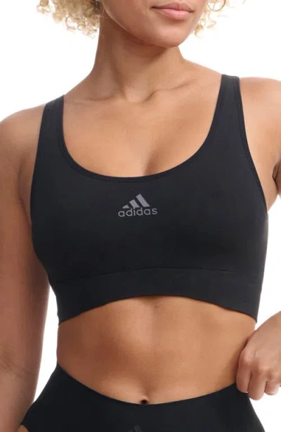 Adidas Originals Scoop Lounge Sports Bra In Black