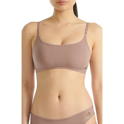 Adidas Originals Scoop Wireless Bra In Brown