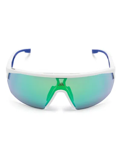 Adidas Originals Shield-frame Sunglasses In 白色