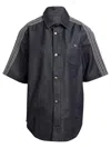 Adidas Originals Denim Short Sleeved Shirt In Blu