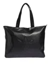 Adidas Originals Shopper Bag Polyurethane Outline Trefoil In Black