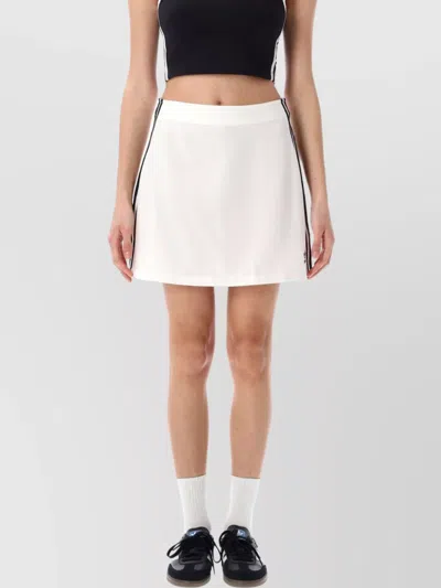 Adidas Originals Short Skirt With Elastic Waistband And Side Stripes In White