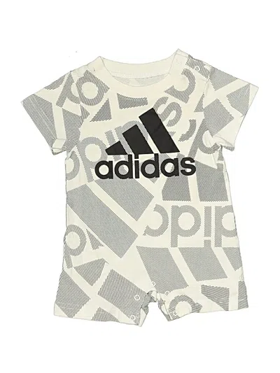 Pre-owned Adidas Originals Babies' Short Sleeve Onesie In Gray