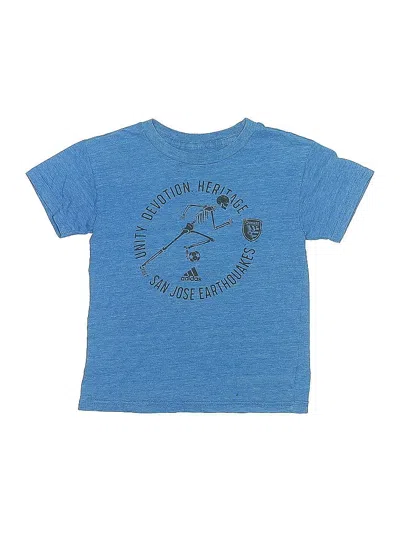 Pre-owned Adidas Originals Kids' Short Sleeve T-shirt In Blue