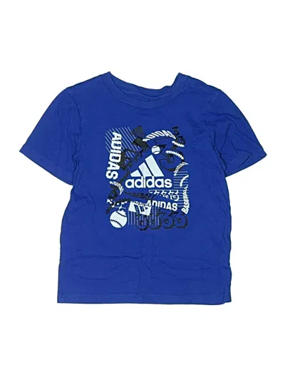 Pre-owned Adidas Originals Kids' Short Sleeve T-shirt In Blue