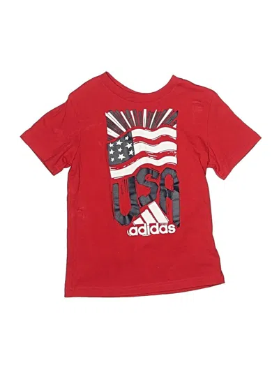 Pre-owned Adidas Originals Kids' Short Sleeve T-shirt In Red