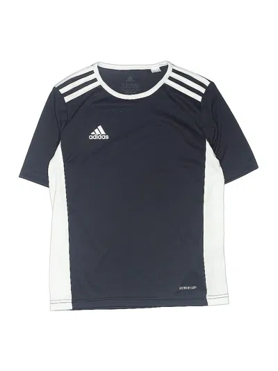 Pre-owned Adidas Originals Kids' Short Sleeve Top Blue Crew Neck Tops