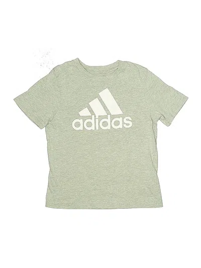 Pre-owned Adidas Originals Kids' Short Sleeve Top Green Crew Neck Tops