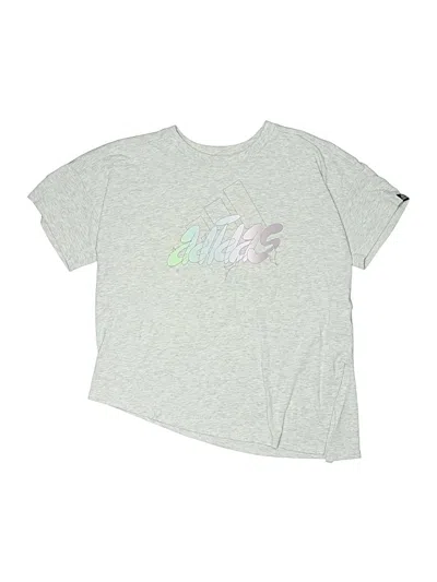 Pre-owned Adidas Originals Kids' Short Sleeve Top Silver Crew Neck Tops