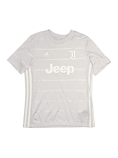 Pre-owned Adidas Originals Kids' Short Sleeve Top Silver Crew Neck Tops