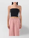 Adidas Originals Short Top Strapless Side Stripe Detail In Black