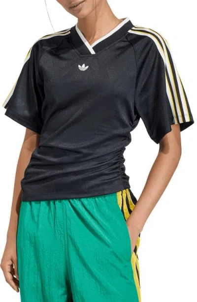 Adidas Originals Side Ruched Jersey In Black