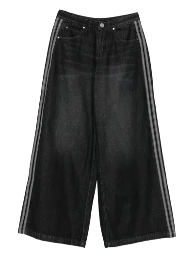 Adidas Originals Side-stripe Jeans In Black