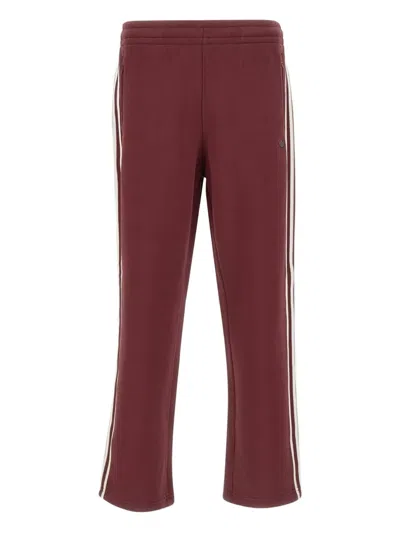 Adidas Originals Premium Cotton Track Trousers With 3-stripes In Burgundy