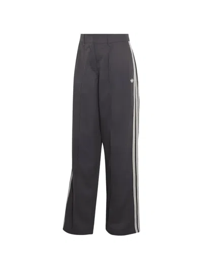Adidas Originals Side-stripe Logo-embroidered Track Pants In Gray