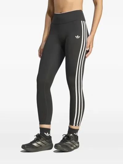 Adidas Originals Side-stripe Logo-print Trousers In Black
