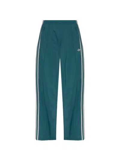 Adidas Originals Side-stripe Wide-leg Track Pants In Green
