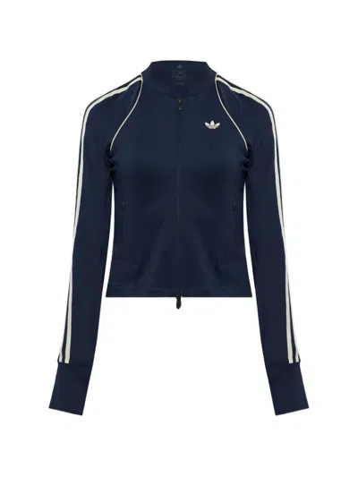 Adidas Originals Side-stripe Zip-up Sweatshirt In Blue