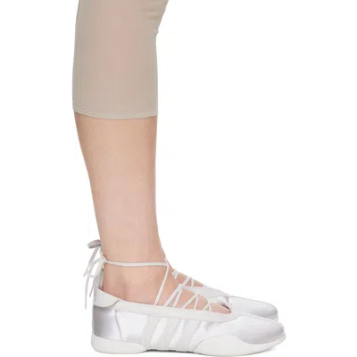 Adidas Originals Silver & White Taekwondo Mei Ballerina Flats In Silver Met./grey One